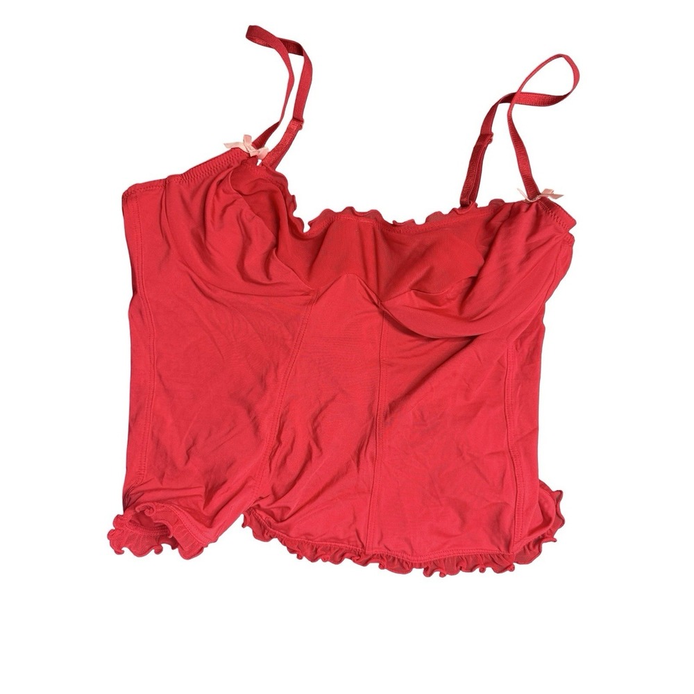 Vintage Xhilaration Intimates Romantic or Rocker Style Red Corset‎ Bra 38B